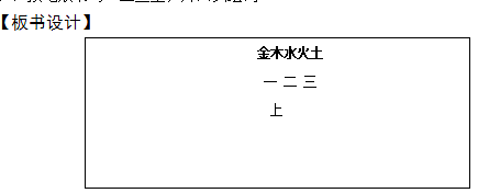 2018上半年小學(xué)語(yǔ)文教師資格證面試真題及答案：金木水火土板書設(shè)計(jì)