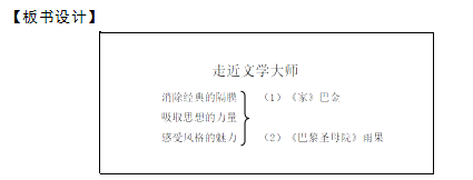 2018上半年高中語文教師資格面試真題及答案：《走近文學(xué)大師》板書設(shè)計(jì)