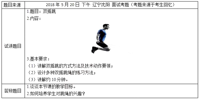 2018上半年小學體育教師資格證面試真題（第四批）考題回顧1