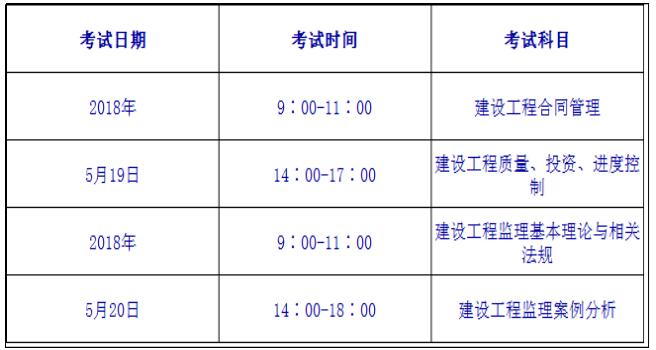 2019年北京監(jiān)理工程師考試時(shí)間